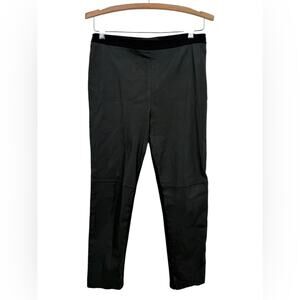 St. John Black Pants/Leggings Mixed Media with Knit and Leather Women’s Size 8